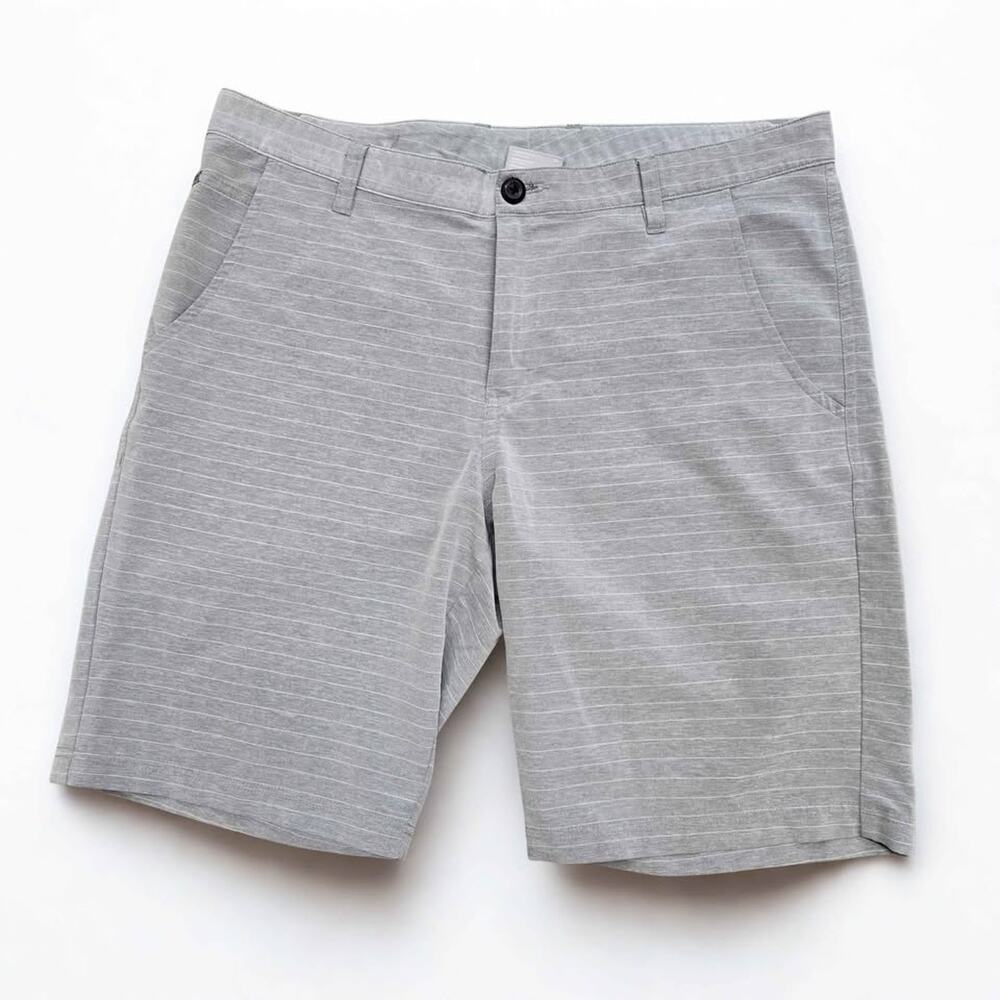 Columbia PFG Slack Tide Grey Striped Fishing Shorts - 34